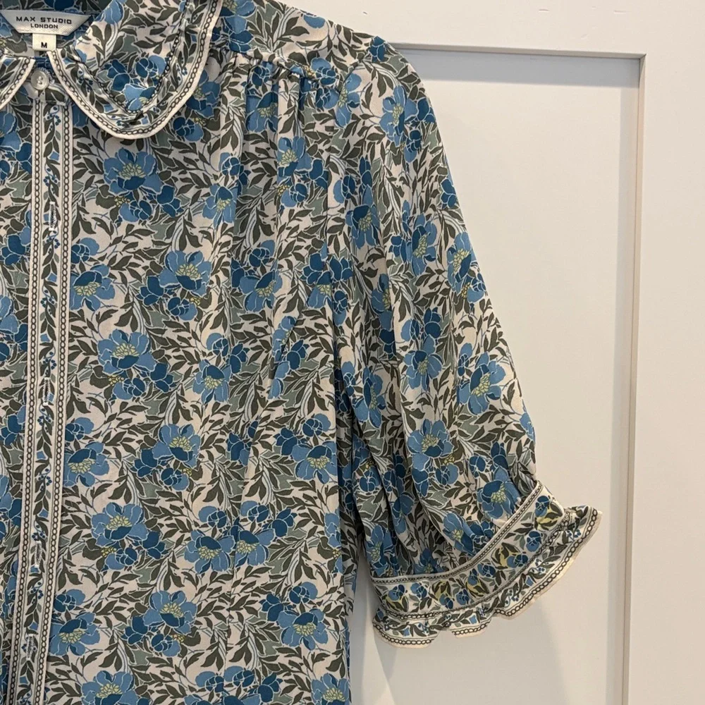 Max studio M Floral Blue Midi Dress - Picture 4 of 6